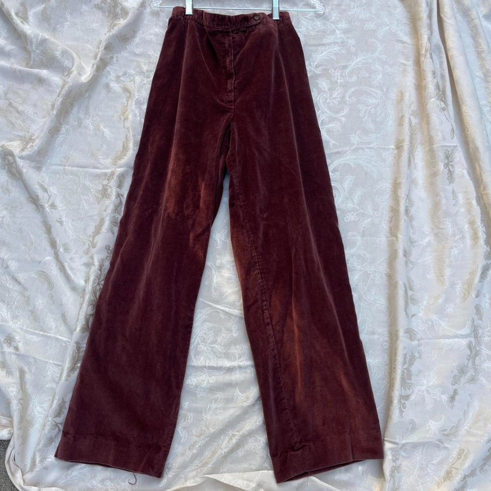 Burgundy and Brown Velvety Trousers